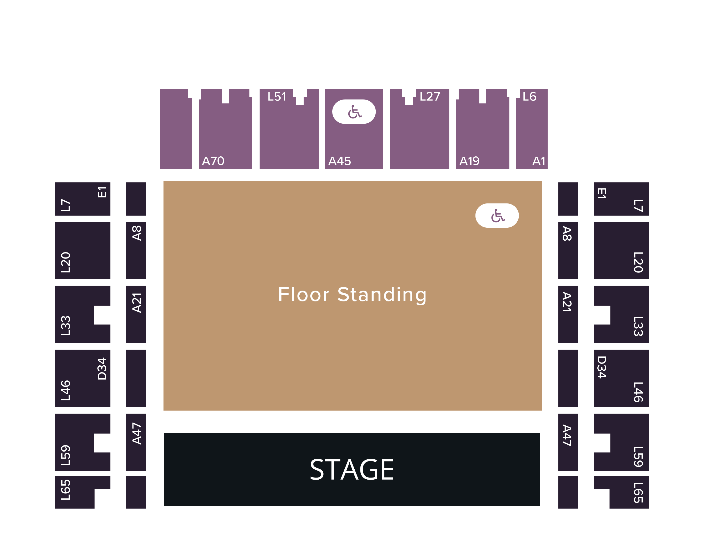 Brighton Centre Standing and Seating Plan