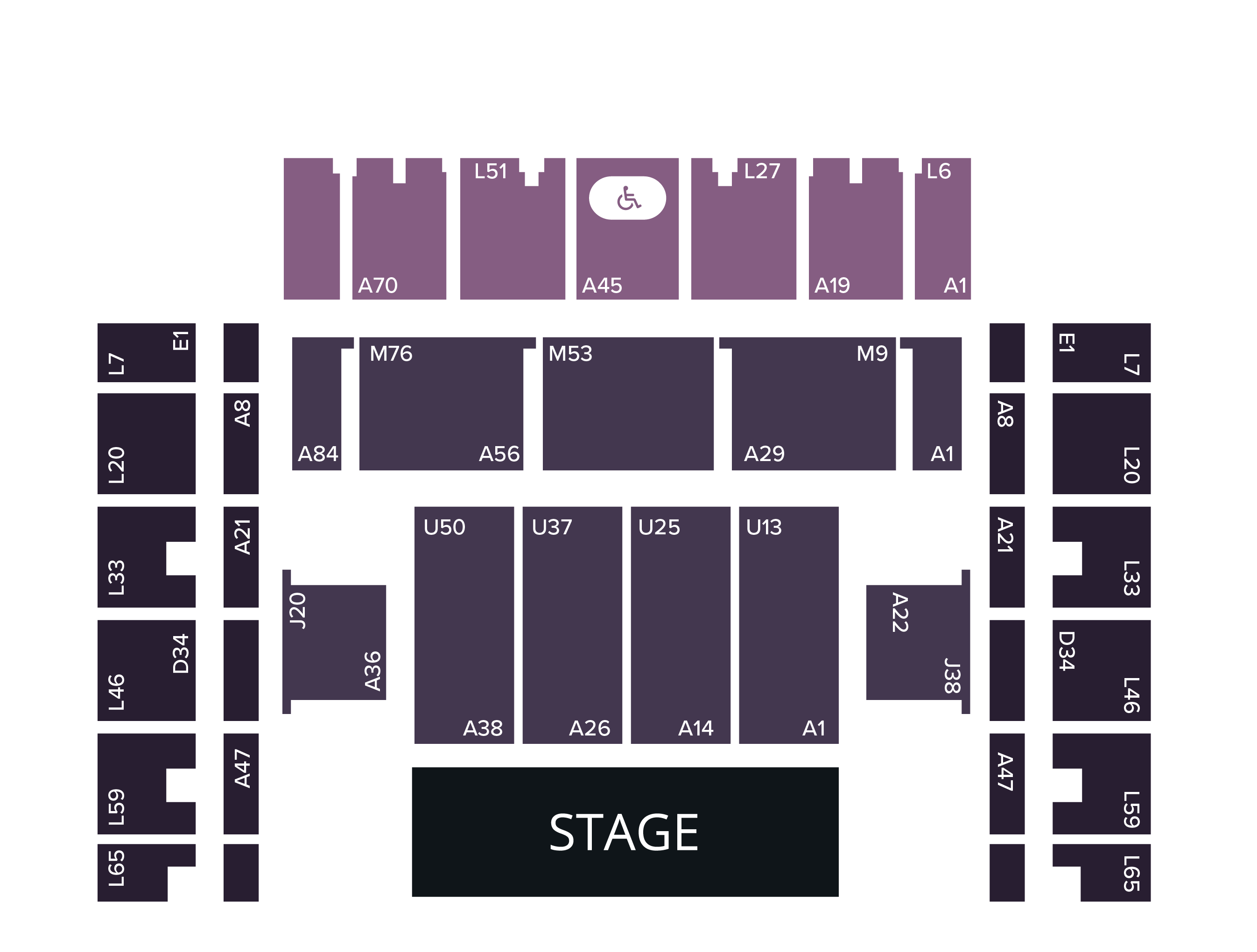 Brighton Centre Seating Plan - Seating Only